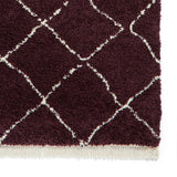 Purple Willow Shaggy Tasselled Diamond Rug from Roseland Furniture