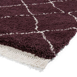 Purple Willow Shaggy Tasselled Diamond Rug from Roseland Furniture