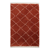 Rust Willow Shaggy Tasselled Diamond Rug from Roseland Furniture