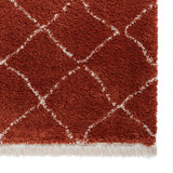 Rust Willow Shaggy Tasselled Diamond Rug from Roseland Furniture