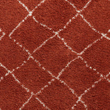 Rust Willow Shaggy Tasselled Diamond Rug from Roseland Furniture