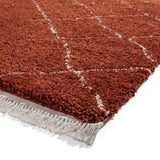 Rust Willow Shaggy Tasselled Diamond Rug from Roseland Furniture