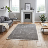 Grey and Cream Harding Soft Plush Abstract Design Rug from Roseland Furniture