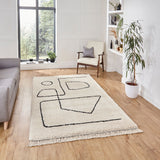 White & Black Harding Soft Plush Abstract Design Rug from Roseland Furniture