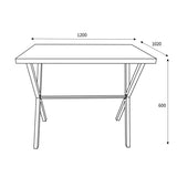 Calstock 120cm Breakfast Bar Table dimensions