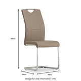 Capri Latte Faux Leather Dining Chair (Dimensions) from Roseland Furniture