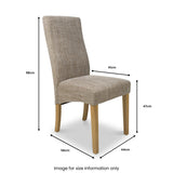 Cariad Tweed Dining Chair dimensions