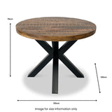 Carrow 130cm Round Dining Table dimensions