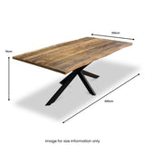 Carrow 200cm Mango Wood Dining Table dimensions