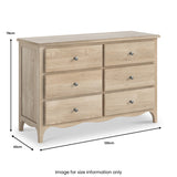 Celine Oak 6 Drawer Chest dimensions