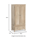 Camille Oak Double Wardrobe dimensions