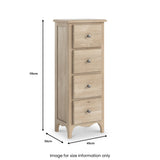 Celine Oak 4 Drawer Tallboy Chest dimensions