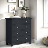 Cornish Black 2 over 3 Chest of Drawers from Roseland Furniture