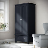 Cornish Black Double Wardrobe from Roseland Furniture