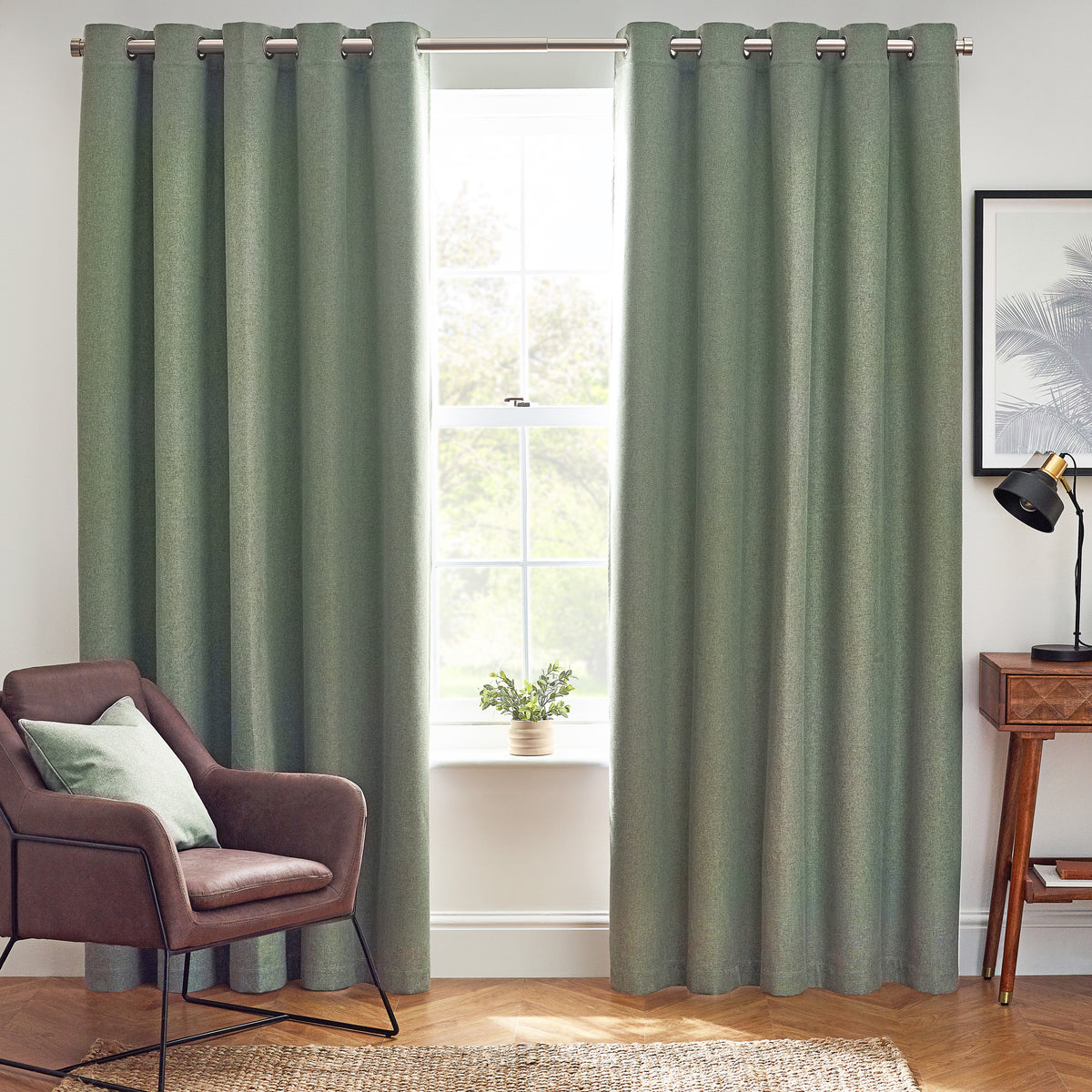 Dawn 229X137 Eyelet Curtain Eucalyptus