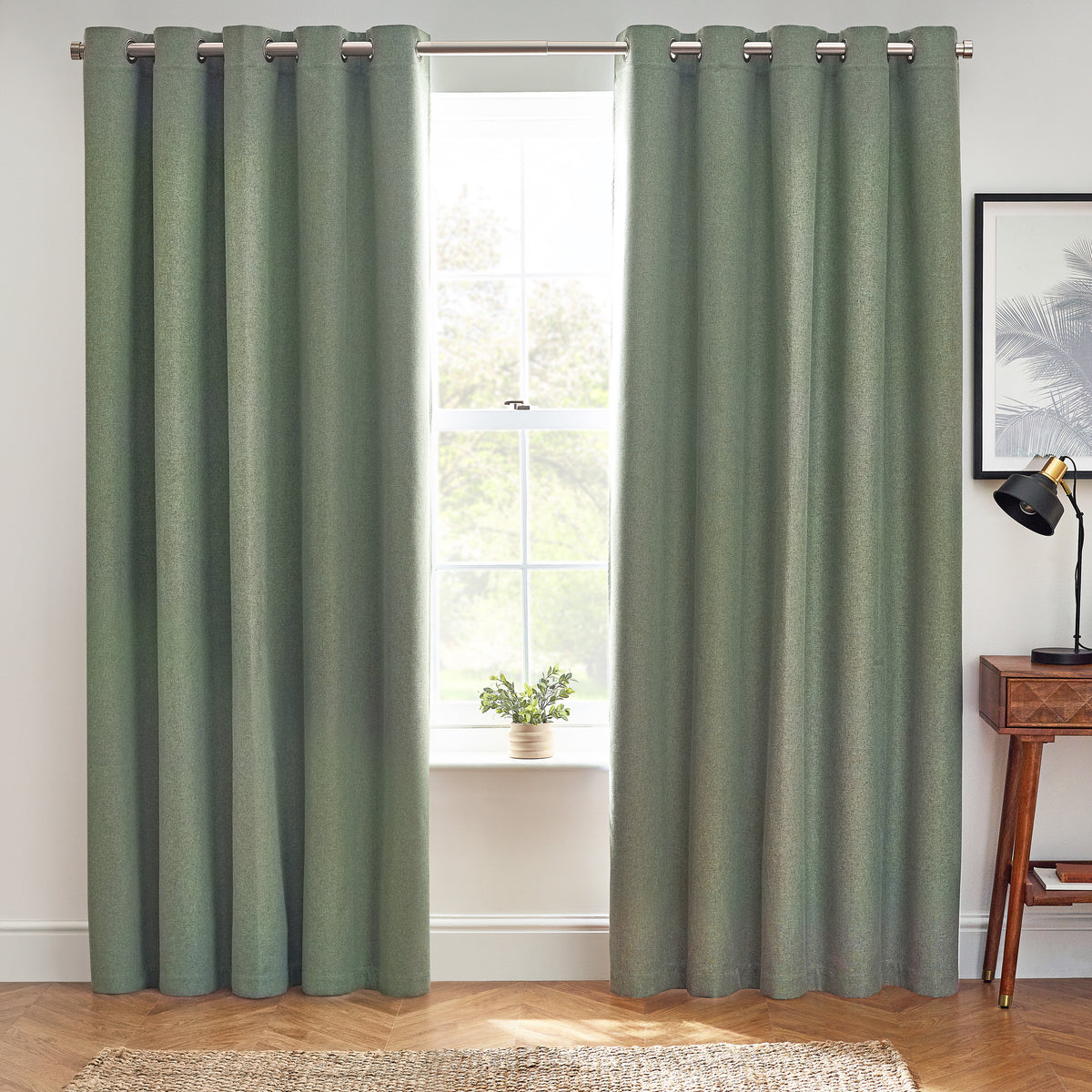 Dawn 229X137 Eyelet Curtain Eucalyptus