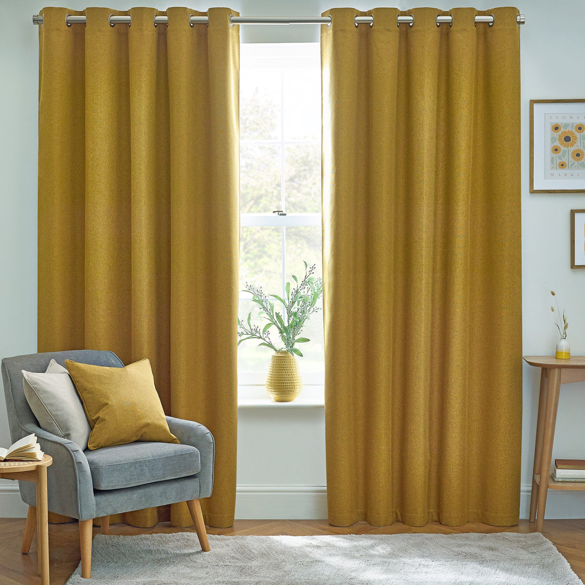 Dawn 168X229 Eyelet Curtain Mustard