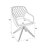 Drystan Swivel White Boucle Dining Chair dimensions