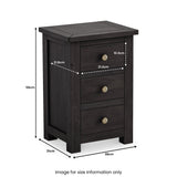 Duchy Acacia 3 Drawer Black Nightstand