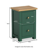 Duchy Puck Green 2 Drawer Nightstand with Oak Top