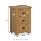 Duchy Waxed Oak 3 Drawer Bedside Table from Roseland Furniture