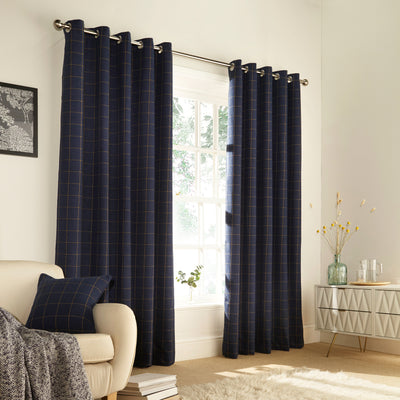 Ellis Check Eyelet Curtains