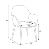 Efan White Boucle Dining Chair dimensions