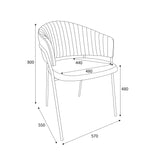 Elven White Boucle Dining Chair dimensions