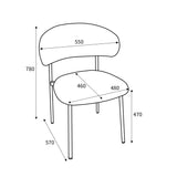 Elvina Tweed Dining Chair dimensions