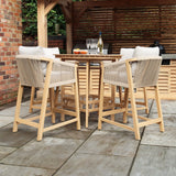 Roma FSC Bar Set 100cm High Table with 4 Deluxe Roma Bar Stools from Roseland Furniture