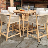 Roma FSC Bar Set 100cm High Table with 4 Deluxe Roma Bar Stools from Roseland Furniture