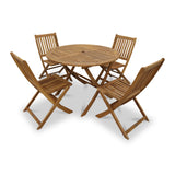 Brooklyn FSC Folding Set with 4 Manhattan Folding Chairs from Roseland Furniture