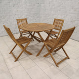 Brooklyn FSC Folding Set with 4 Manhattan Folding Chairs from Roseland Furniture