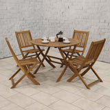 Brooklyn FSC Folding Set with 4 Manhattan Folding Chairs from Roseland Furniture