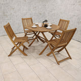 Brooklyn FSC Folding Set with 4 Manhattan Folding Chairs from Roseland Furniture