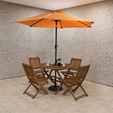 Brooklyn FSC Folding Set with 4 Manhattan Folding Chairs from Roseland Furniture