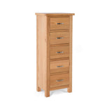 side view of the London Oak Tallboy Chest by Roseland Furniture