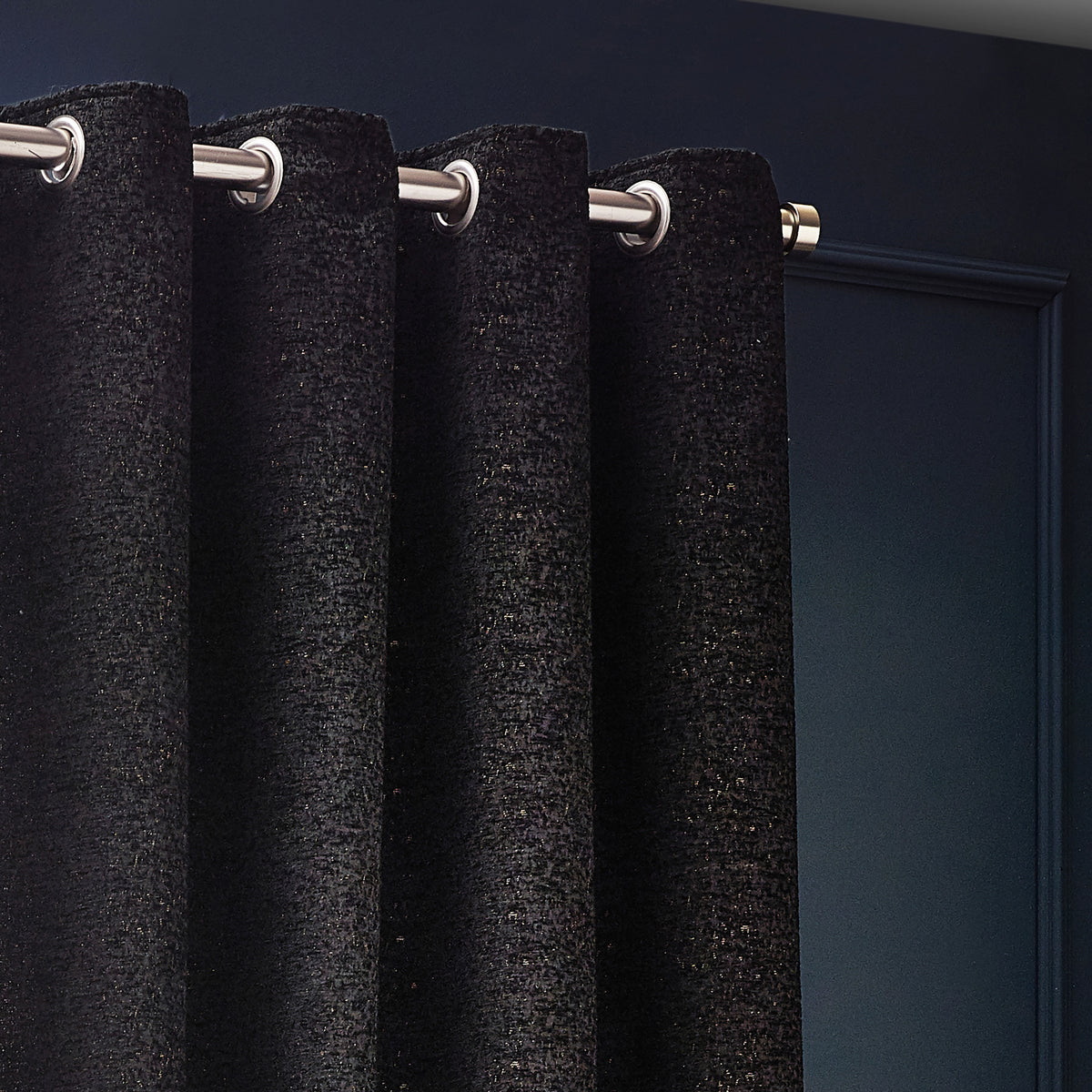 Galaxy 229X137 Eyelet Curtain Black