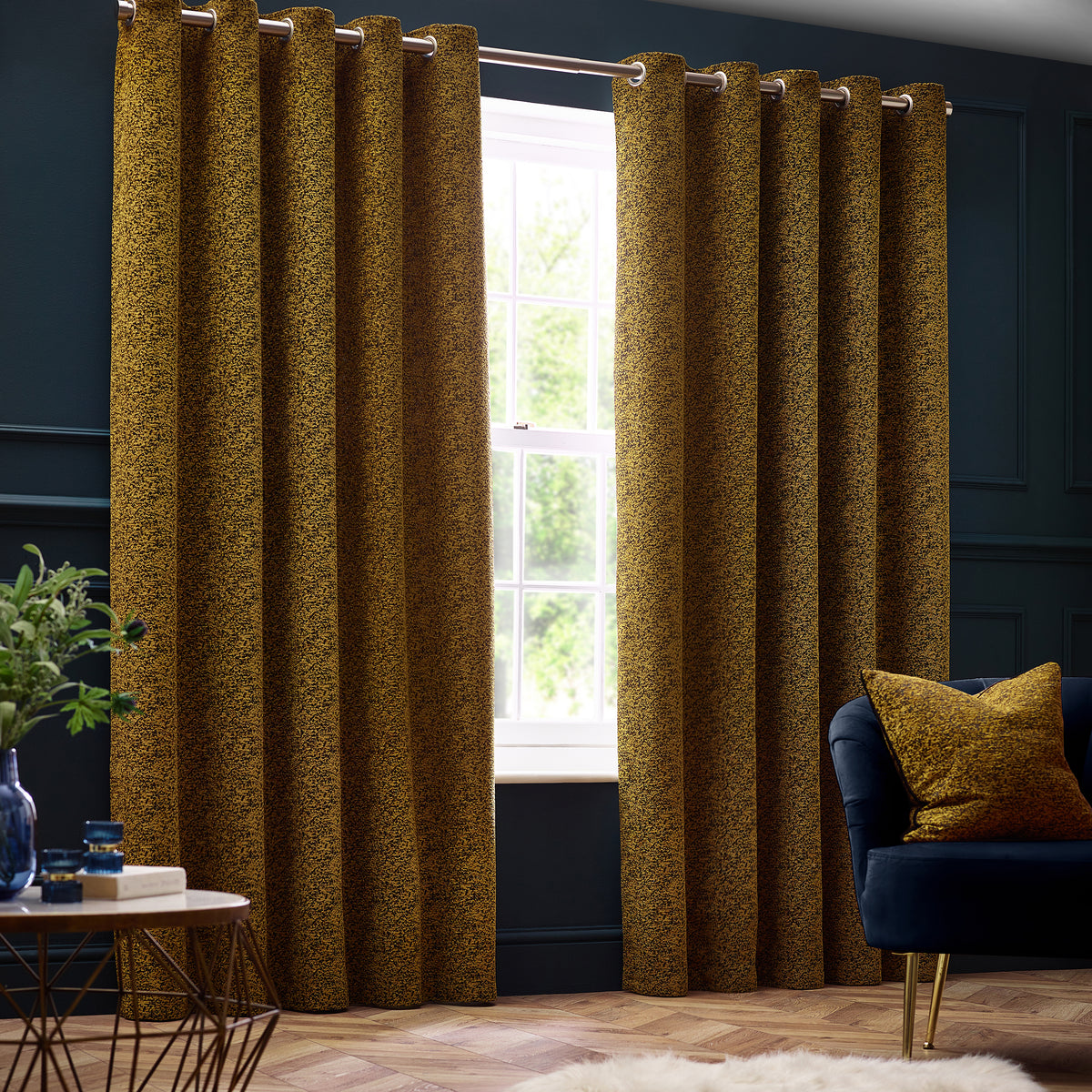 Galaxy 229X137 Eyelet Curtain Gold