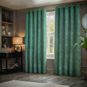 Gatsby 228X137 Eyelet Curtains Emerald