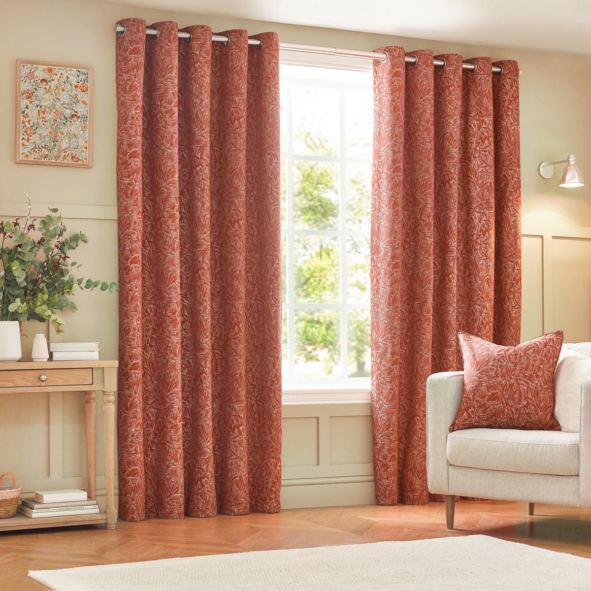 Grantley 228X137 Eyelet Curtains Brick