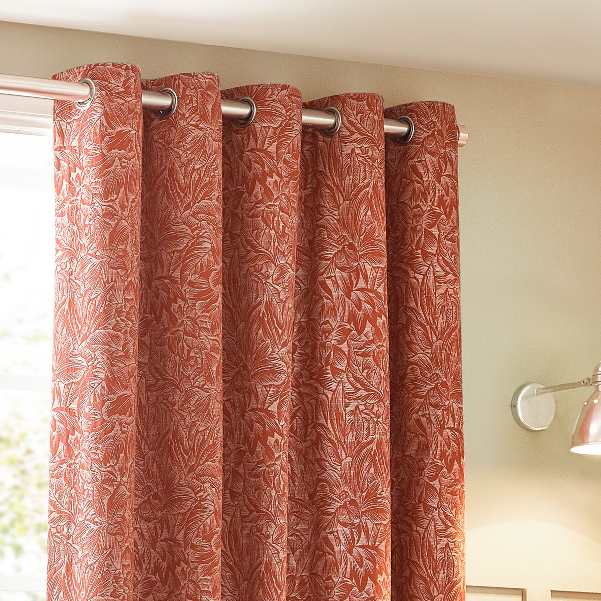 Grantley 228X137 Eyelet Curtains Brick