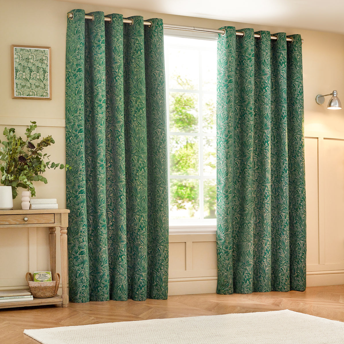 Grantley 228X137 Eyelet Curtains Emerald