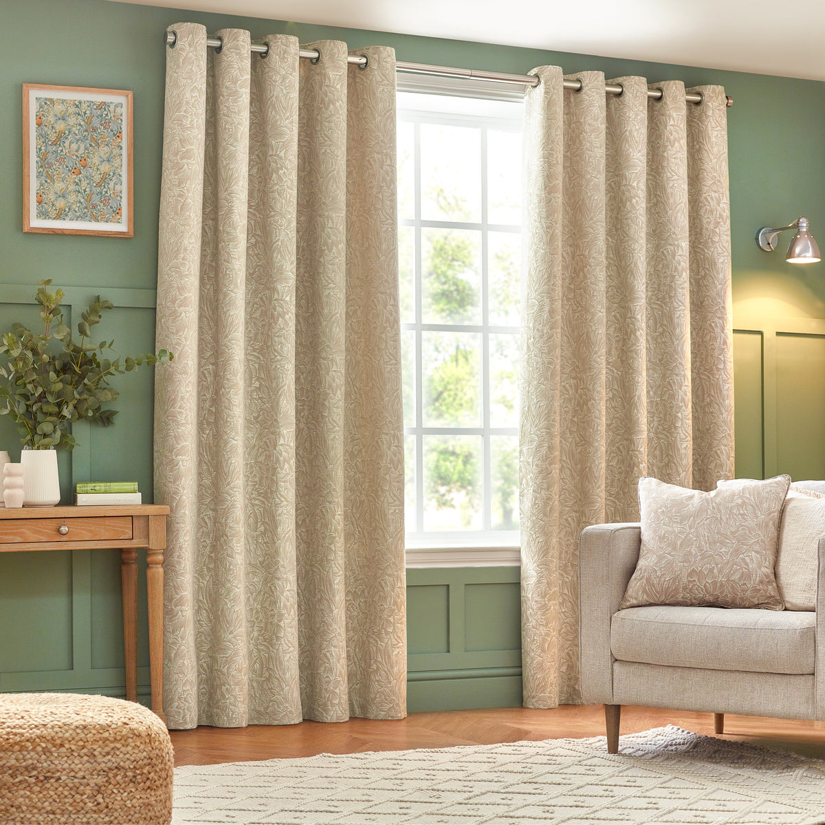 Grantley 228X137 Eyelet Curtains Natural