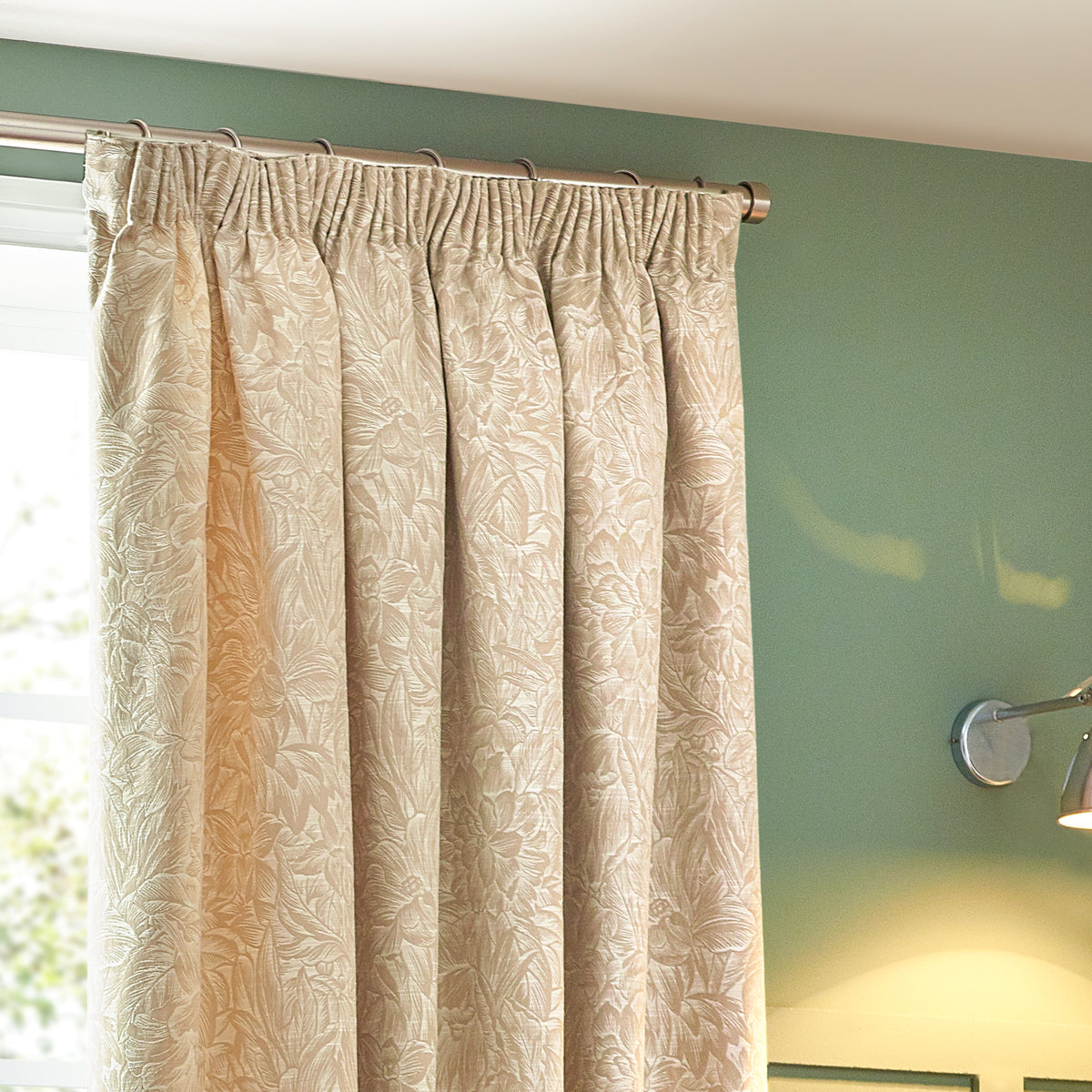 Grantley 117X137 Pencil Pleat Curtains Natural