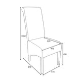 Genna Herringbone Dining Chair dimensions