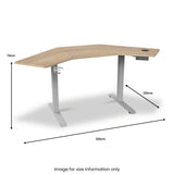 Koble Gino Smart Electric Height Adjustable Corner Desk dimensions