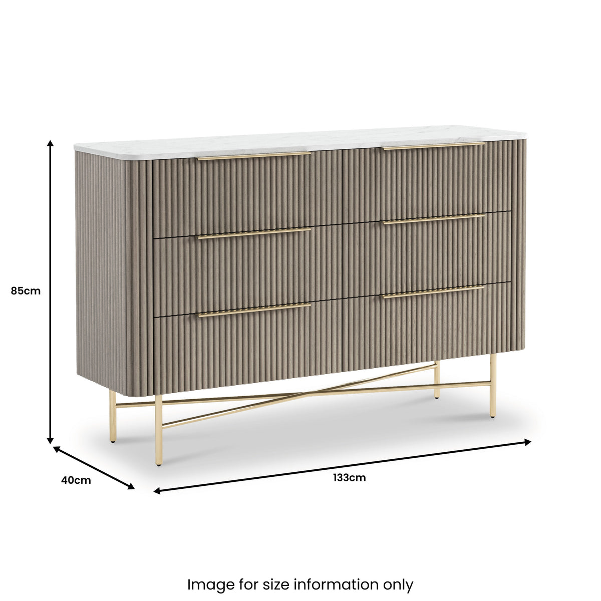 Amelie Fluted 6 Drawer Chest from Roseland Furniture