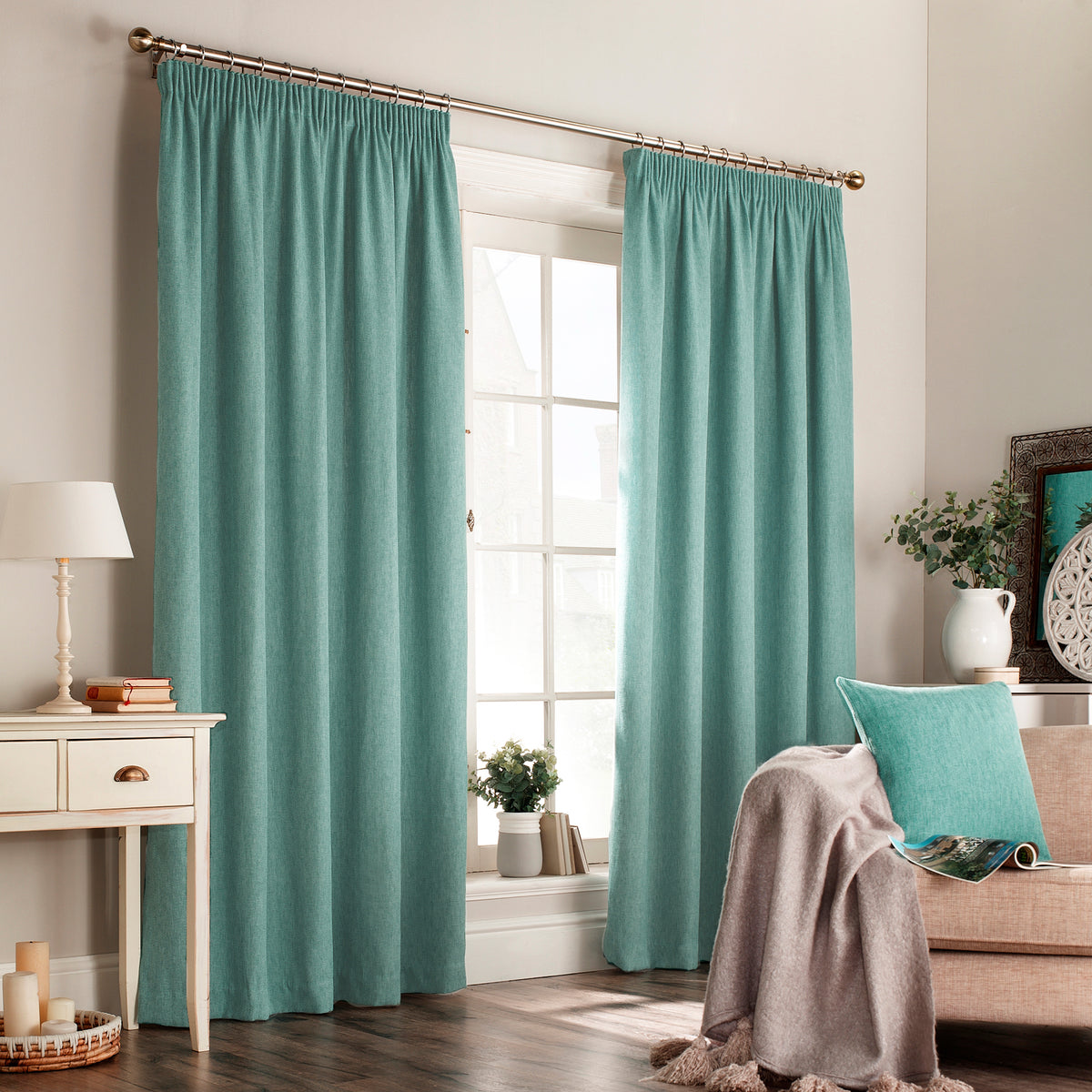 Harrison 168X229 Pencil Pleat Curtains Marine