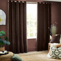 Heavy Chenille 229X137 Eyelet Curtain Brown